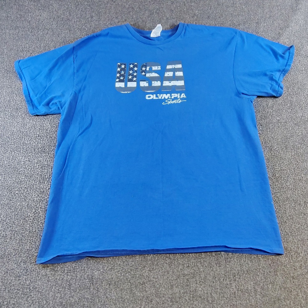 Delta Pro Weight T-Shirt Mens XL Blue Olympia Sports USA Graphic Tee